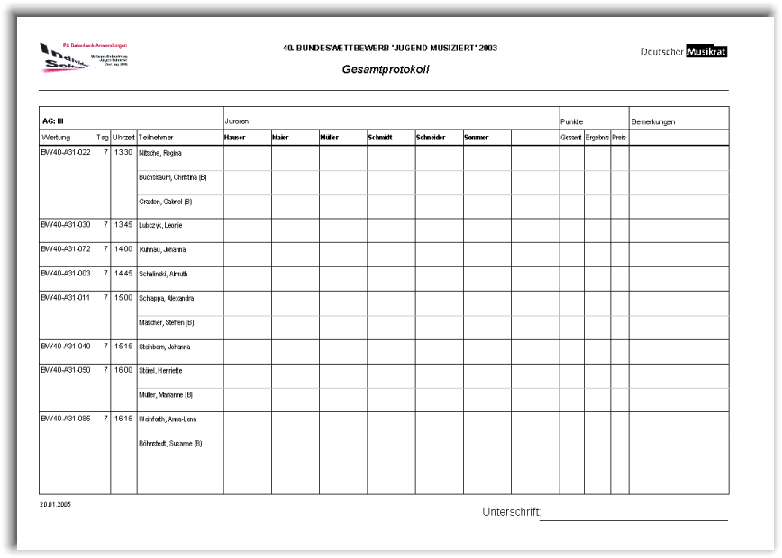 Juryprotokoll (Gesamtprotokoll)